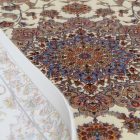 Tapis en soie Parnian beige 120x180 Tapis en viscose de soie de haute qualité provenant d'Iran