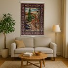 Tapis en soie motif Jardin beige 100x150 Tapis en viscose de soie d'Iran