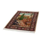 Tapis en soie motif Jardin beige 100x150 Tapis en viscose de soie d'Iran