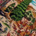 Tapis en soie motif Jardin beige 100x150 Tapis en viscose de soie d'Iran