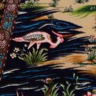 Tapis en soie motif Jardin beige 80x120 Tapis persan en viscose de soie