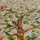 Tapis en soie motif Arbre de Vie beige 100x150 Tapis en viscose de soie d'Iran