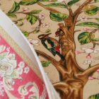 Tapis en soie motif Arbre de Vie beige 100x150 Tapis en viscose de soie d'Iran