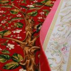 Tapis en soie motif Arbre de Vie rouge cramoisi 100x150 Tapis en viscose de soie de haute qualité provenant d'Iran