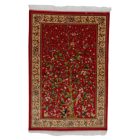Tapis en soie motif Arbre de Vie bordeaux 80x120 Tapis en viscose de soie de haute qualité provenant d'Iran