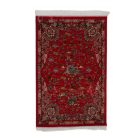 Tapis en soie Chasse bordeaux 60x90 Tapis en viscose de soie de haute qualité provenant d'Iran
