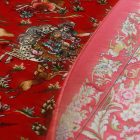 Tapis en soie Chasse bordeaux 60x90 Tapis en viscose de soie de haute qualité provenant d'Iran