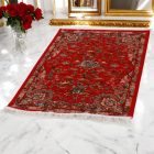 Tapis en soie Chasse bordeaux 80x120 Tapis persan en viscose de soie