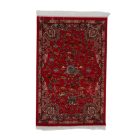 Tapis en soie Chasse bordeaux 80x120 Tapis persan en viscose de soie