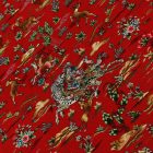 Tapis en soie Chasse bordeaux 80x120 Tapis persan en viscose de soie