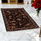 Tapis en soie Chasse bleu 100x150 Tapis en viscose de soie d'Iran