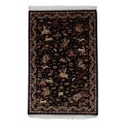 Tapis en soie Chasse bleu 100x150 Tapis en viscose de soie d'Iran