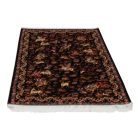 Tapis en soie Chasse bleu 100x150 Tapis en viscose de soie d'Iran