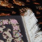 Tapis en soie Chasse bleu 100x150 Tapis en viscose de soie d'Iran