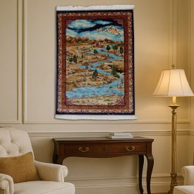   Tapis en soie Nazhivan beige 100x150 Tapis persan en viscose de soie