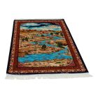 Tapis en soie Nazhivan beige 100x150 Tapis persan en viscose de soie