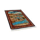 Tapis en soie Nazhivan beige 100x150 Tapis persan en viscose de soie