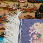 Tapis en soie Nazhivan beige 100x150 Tapis persan en viscose de soie