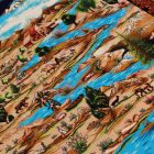 Tapis en soie Nazhivan beige 100x150 Tapis persan en viscose de soie