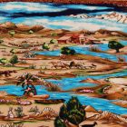 Tapis en soie Nazhivan beige 100x150 Tapis persan en viscose de soie