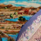 Tapis en soie Nazhivan beige 100x150 Tapis persan en viscose de soie