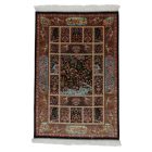 Tapis en soie Golrokh bleu 100x150 Tapis en viscose de soie d'Iran