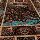 Tapis en soie Golrokh bleu 100x150 Tapis en viscose de soie d'Iran