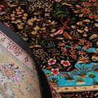 Tapis en soie Golrokh bleu 100x150 Tapis en viscose de soie d'Iran