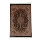Tapis en soie Helya bleu 100x150 Tapis persan en viscose de soie