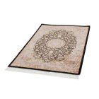 Tapis en soie Helya bleu 100x150 Tapis persan en viscose de soie