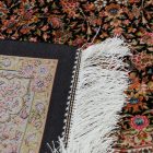 Tapis en soie Helya bleu 100x150 Tapis persan en viscose de soie