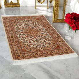   Tapis en soie Negin cream 100x150 Tapis en viscose de soie de haute qualité provenant d'Iran