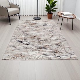   Tapis moderne beige brun bleu NADIM 140x200 Tapis salon, tapis chambre
