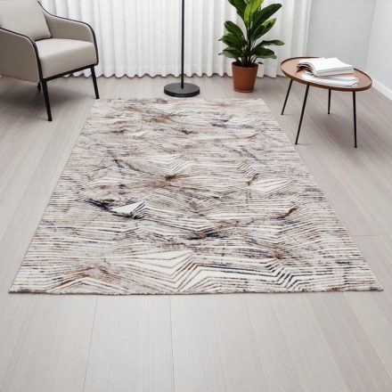 Tapis moderne beige brun bleu NADIM 140x200 Tapis salon, tapis chambre