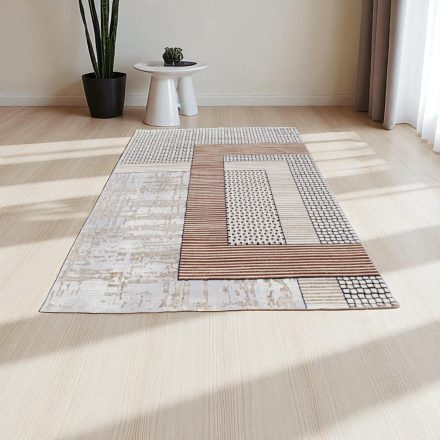 Tapis moderne beige brun bleu DIANA 80x150 Tapis salon, tapis chambre