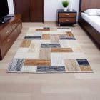 Tapis moderne gris bleu brun SAMI 140x200 Tapis salon, tapis chambre