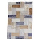 Tapis moderne gris bleu brun SAMI 140x200 Tapis salon, tapis chambre