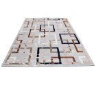 Tapis moderne gris brun bleu AMIR 140v200 Tapis salon, tapis chambre