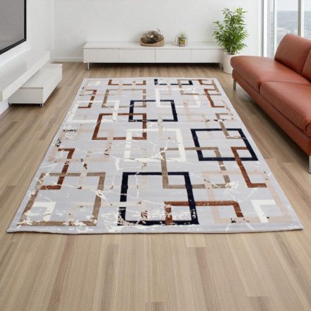 Tapis moderne gris brun bleu AMIR 160x230 Tapis salon, tapis chambre