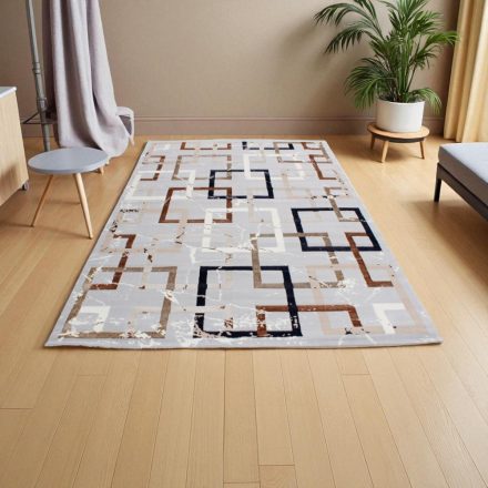 Tapis moderne gris brun bleu AMIR 80x150 Tapis salon, tapis chambre