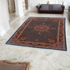 Tapis en soie Aysan bleu foncé 150x225 Tapis persan en viscose de soie