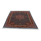 Tapis en soie Aysan bleu foncé 150x225 Tapis persan en viscose de soie