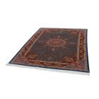 Tapis en soie Aysan bleu foncé 150x225 Tapis persan en viscose de soie