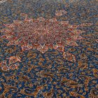 Tapis en soie Aysan bleu foncé 150x225 Tapis persan en viscose de soie
