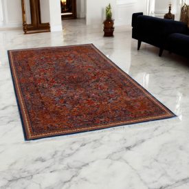   Tapis en soie Golara bleu foncé 150x225 Tapis en viscose de soie de haute qualité provenant d'Iran