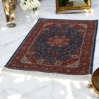 Tapis en soie Negar bleu foncé 100x150 Tapis en viscose de soie d'Iran