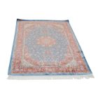 Tapis en soie Negar bleu foncé 100x150 Tapis en viscose de soie d'Iran
