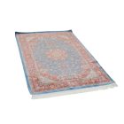 Tapis en soie Negar bleu foncé 100x150 Tapis en viscose de soie d'Iran