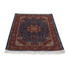 Tapis en soie Negar bleu foncé 60x90 Tapis en viscose de soie de haute qualité provenant d'Iran