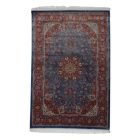 Tapis en soie Negar bleu foncé 80x120 Tapis persan en viscose de soie
